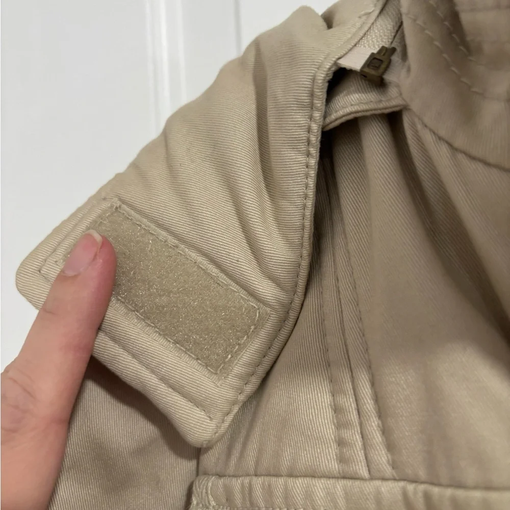 ZARA Basic Beige Padded Utility Jacket | Button & Zip Front | Women’s Medium